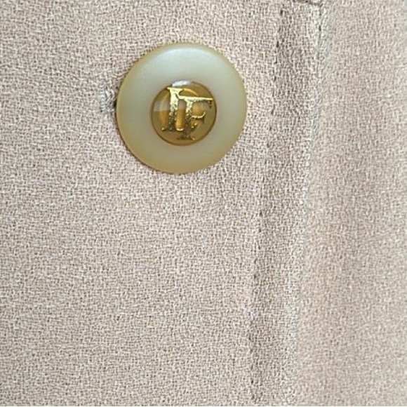 Louis Feraud Vintage Beige Wool Double Breasted Blazer Jacket size 12 - Picture 10 of 16